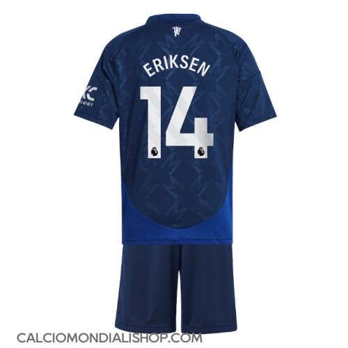 Maglie da calcio Manchester United Christian Eriksen #14 Seconda Maglia Bambino 2024-25 Manica Corta (+ Pantaloni corti)